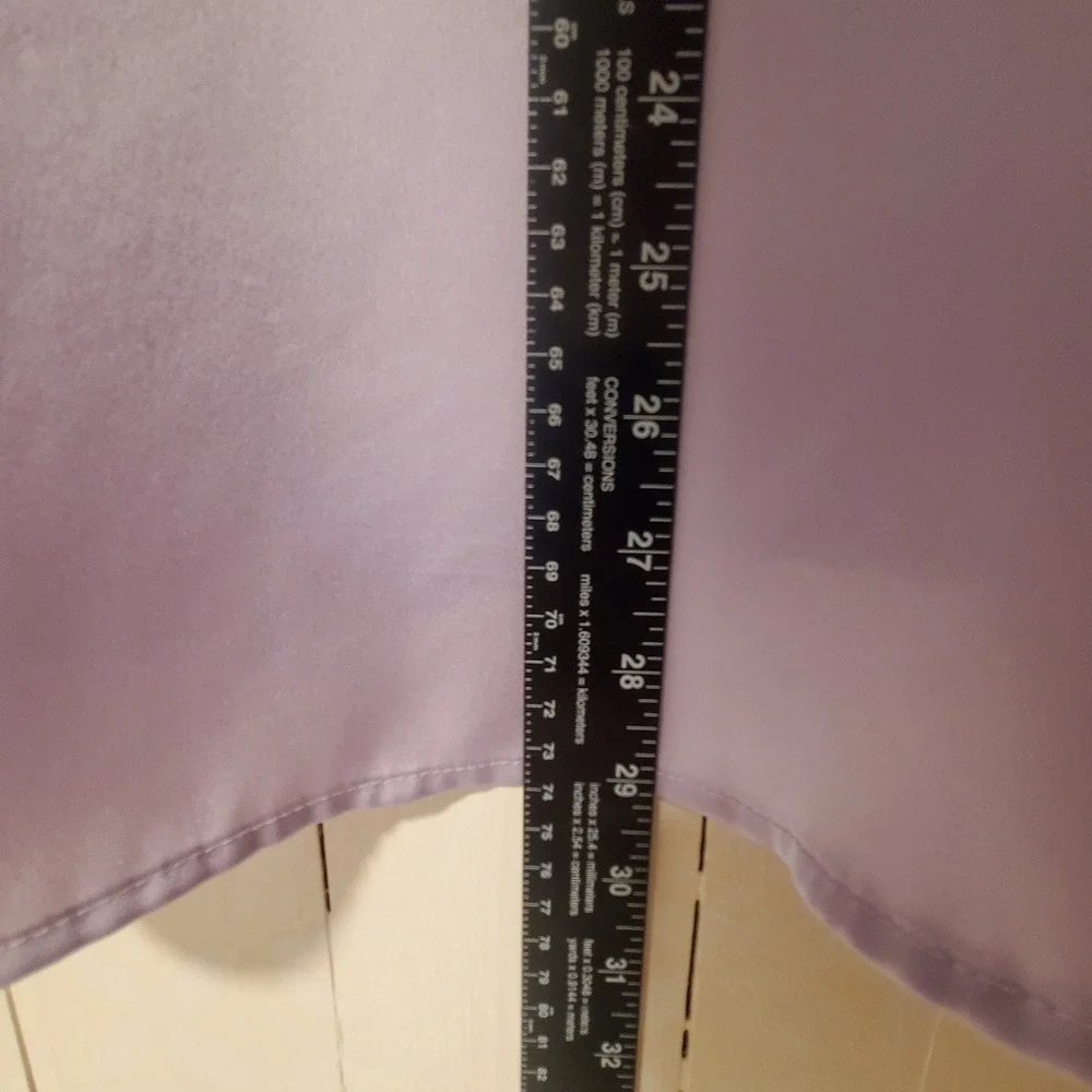 Worthington Lavender Purple Satin Cap Sleeve Blouse XL Mandarin Collar Hi-Low